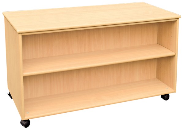 Mobile Double Sided Shelf Unit with Four Shelves-0