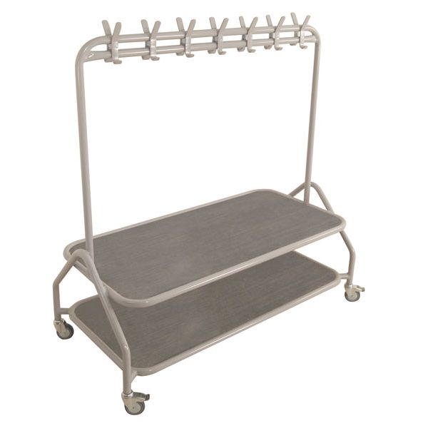 Metal Cloakroom Trolley with Seat-0